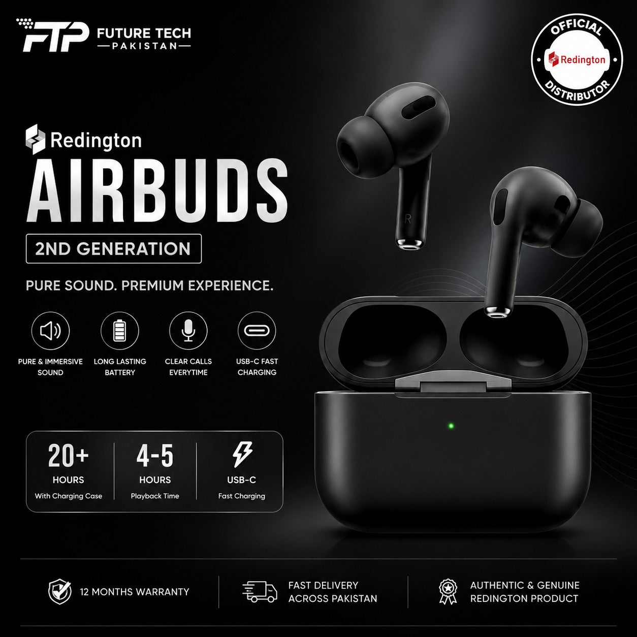 Redington AirBuds 2nd Generation (USB-C)
